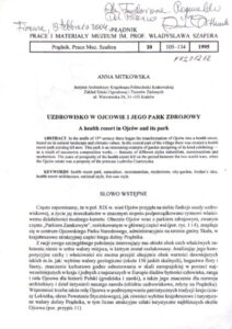 PRADNIK. PRACE I MATERIALY MUZEUM IM. PROF. WLADYSLAWA SZAFERA 10/ 105-134 / 1995