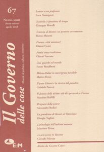 IL GOVERNO DELLE COSE, Mensile di politica, cultura, economia