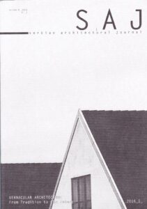 SAJ -Serbian Architectural Journal, No. 1, 2016