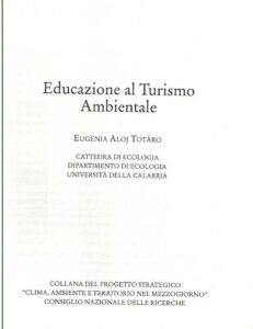 EDUCAZIONE AL TURISMO AMBIENTALE