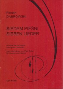 SIEDEM PIESNI SIEBEN LIEDER do slow Paula Celana na sopran i fortepian.