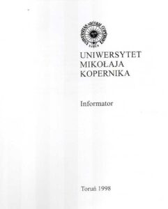 Uniwersytet Mikolaja Kopernika Informator 1998