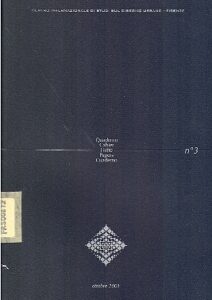 Quaderno Cahier Hefte Papers Cuaderno. Ottobre 2001 n 3.