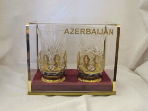 Gift box containing two matching glasses