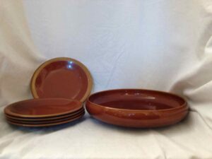 Set of bowl and five plates