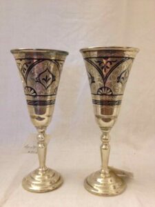 Pair of metal chalices