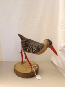 Carved wooden sandpiper