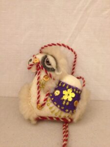 Felt camel hanging ornament