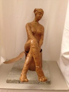 Sculpture of a seated woman