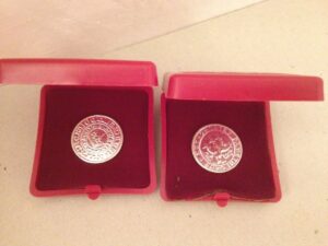 Two silver replication coins (Kutna Hora, Czech Republic)