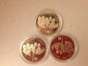 Three silver commemorative coins (Karkov, Ukraine)