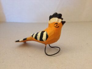 Wooden painted hoopoe bird