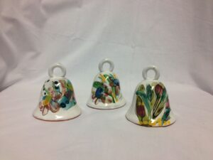 Three ceramic bells