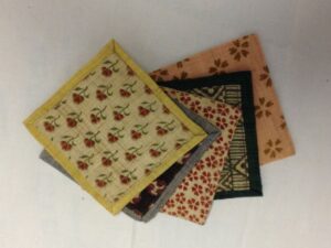 Five fabric coasters