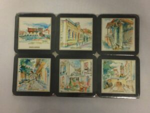 Set of six souvenir coasters (Cracow)