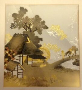 Framed etched metal picture