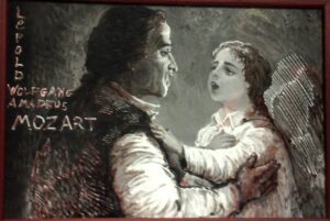 Painting of  Mozart and his father