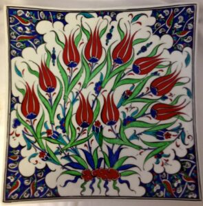 Square ceramic plate