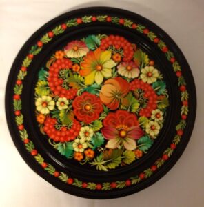 Round painted plate