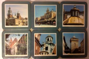Set of six souvenir coasters (Krakow)