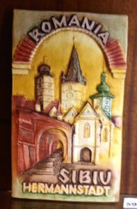 Souvenir plaque (Sibiu – Hermannstadt, Romania)