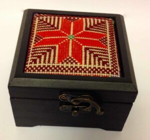 Jewelry box cross stitched