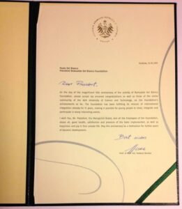 84-Congratulation letter for AGH University of Science and Technology anniversary
