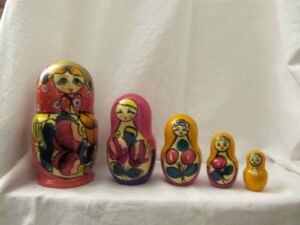 Set of of five matryoshka dolls