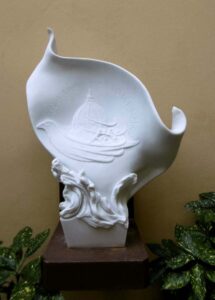 Marble logo of the Foundation Romualdo Del Bianco