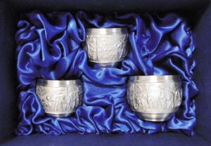 3 steel cups