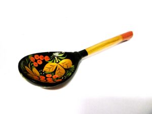 Lacquered wooden spoon