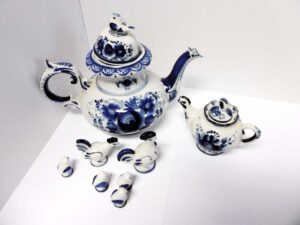 GZHEL SPARROW TEAPOT