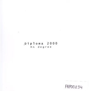 DIPLOMA MA DEGREE. Hungarian Academy of Fine Arts. 2000