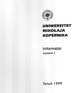 Universytet Mikolaja Kopernika  Informator 1999 Wydanie 2