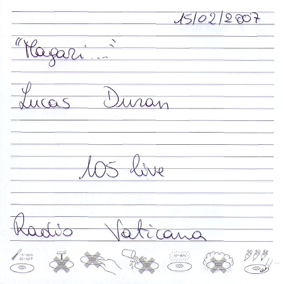 MAGARI… LUCAS DURAN, 105 LIVE RADIO VATICANA 15.02.2007