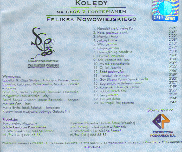 Koledy na glos z fortepianem Feliksa Nowowiejskiego
