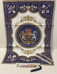 Charles III Coronation Tea Towel, Blue 2023 Lion Crest